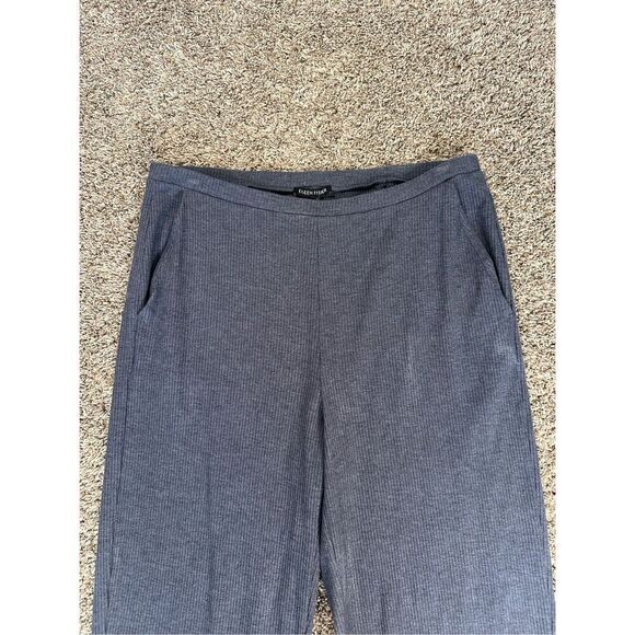 Eileen Fisher Tencel Ribbed Wide Leg Pull On Pants Size M Blue Lounge Stretch - Picture 16 of 16